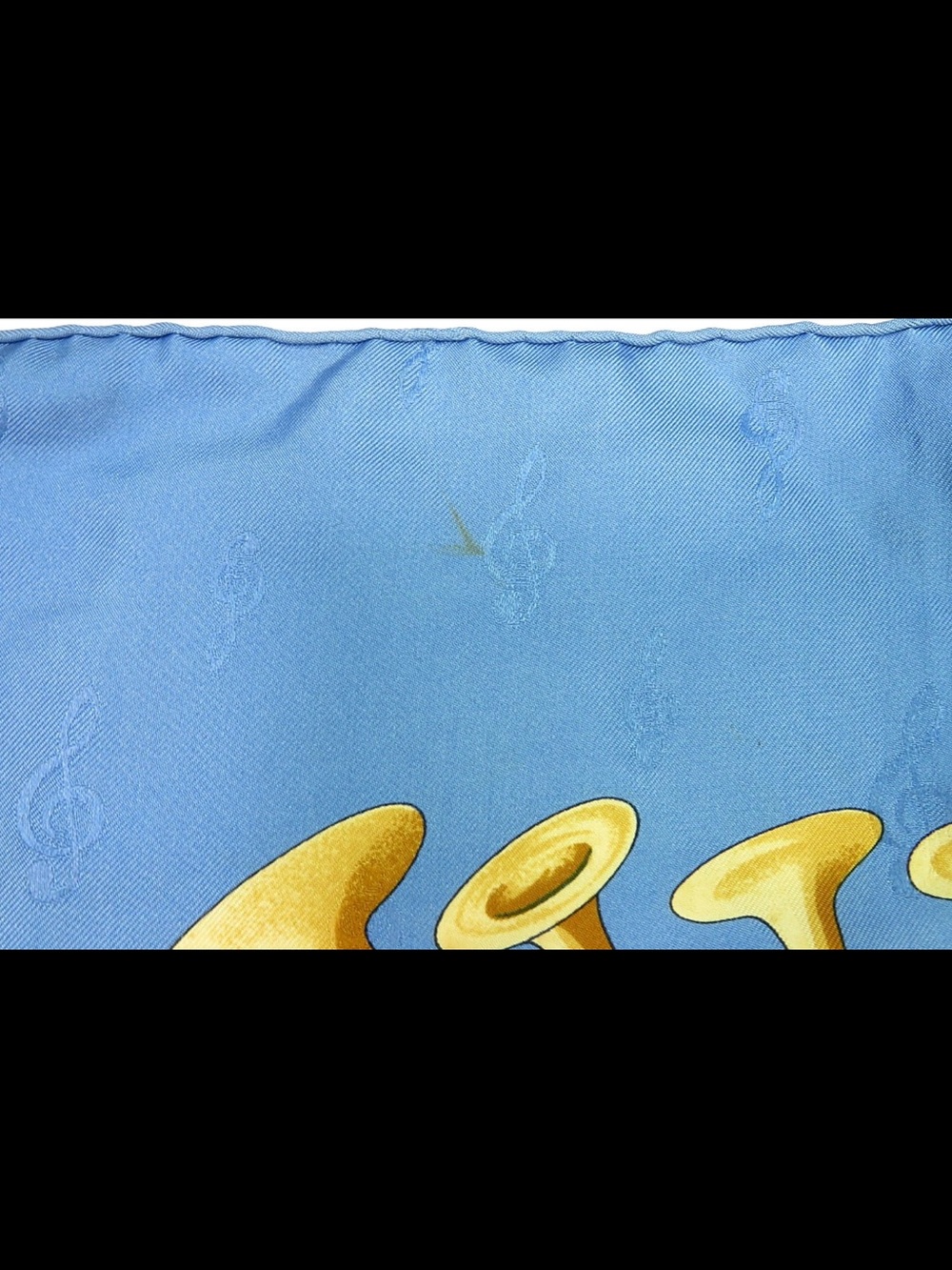 Hermes Blue and Gold Organ-Themed Silk Scarf - Picture 10 of 12